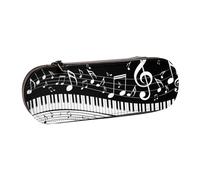 MIJKO Note musicali volanti Tasti del pianoforte musicale, Astuccio per matite Astuccio per matite in pelle PU Astuccio per penne a matita di grande capacità