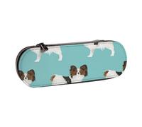 MIJKO Papillon Cani Simpatico cane Toy Spaniel, Astuccio per matite Astuccio per matite in pelle PU Astuccio per penne a matita di grande capacità