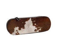 MIJKO Pelle bovina rosso marrone, Astuccio per matite Astuccio per matite in pelle PU Astuccio per penne a matita di grande capacità