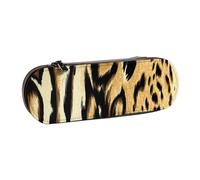 MIJKO Pelliccia tigrata di pelle di tigre di leone leopardo, Astuccio per matite Astuccio per matite in pelle PU Astuccio per penne a matita di grande capacità