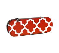 MIJKO Quadrifoglio rosso intenso e bianco, Astuccio per matite Astuccio per matite in pelle PU Astuccio per penne a matita di grande capacità