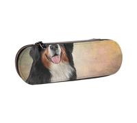 MIJKO Ritratto divertente del cane della razza del bovaro bernese, Astuccio per matite Astuccio per matite in pelle PU Astuccio per penne a matita di grande capacità