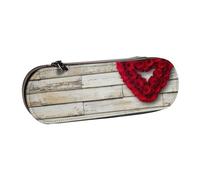 MIJKO Rose rosse a forma di cuore stampate, Astuccio per matite Astuccio per matite in pelle PU Astuccio per penne a matita di grande capacità