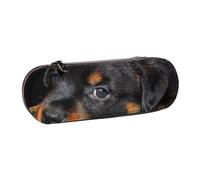 MIJKO Rottweiler Cucciolo Animali domestici Piccoli cani Rottweiler, Astuccio per matite Astuccio per matite in pelle PU Astuccio per penne a matita di grande capacità