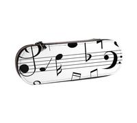MIJKO Scale di note musicali nere, Astuccio per matite Astuccio per matite in pelle PU Astuccio per penne a matita di grande capacità