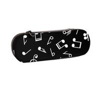 MIJKO Segni di nota musicale neri, Astuccio per matite Astuccio per matite in pelle PU Astuccio per penne a matita di grande capacità