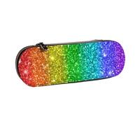 MIJKO Sembra un arcobaleno con paillettes, Astuccio per matite Astuccio per matite in pelle PU Astuccio per penne a matita di grande capacità