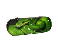 MIJKO Serpente verde rettile, Astuccio per matite Astuccio per matite in pelle PU Astuccio per penne a matita di grande capacità