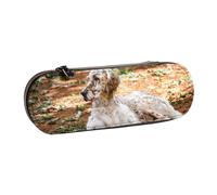 MIJKO Setter inglese Animali autunnali Cani della foresta Inglese, Astuccio per matite Astuccio per matite in pelle PU Astuccio per penne a matita di grande capacità
