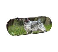 MIJKO Setter inglese Animali domestici da prato Cani Setter inglese, Astuccio per matite Astuccio per matite in pelle PU Astuccio per penne a matita di grande capacità