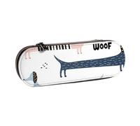MIJKO Simpatico bassotto blu navy, Astuccio per matite Astuccio per matite in pelle PU Astuccio per penne a matita di grande capacità