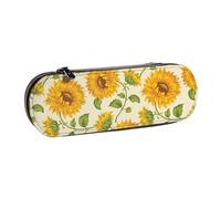 MIJKO Sorie di girasole fresco stampate, Astuccio per matite Astuccio per matite in pelle PU Astuccio per penne a matita di grande capacità