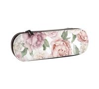 MIJKO Stagione primaverile Fiori rosa floreali, Astuccio per matite Astuccio per matite in pelle PU Astuccio per penne a matita di grande capacità