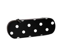 MIJKO Stampa a pois in bianco e nero, Astuccio per matite Astuccio per matite in pelle PU Astuccio per penne a matita di grande capacità