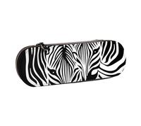 MIJKO Stampa animale astratta della zebra, Astuccio per matite Astuccio per matite in pelle PU Astuccio per penne a matita di grande capacità