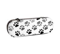 MIJKO Stampa della zampa del cane, Astuccio per matite Astuccio per matite in pelle PU Astuccio per penne a matita di grande capacità