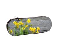 MIJKO Stampa di bouquet di narcisi, Astuccio per matite Astuccio per matite in pelle PU Astuccio per penne a matita di grande capacità
