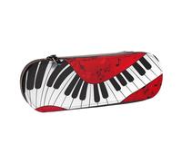 MIJKO Stampa di pianoforte con note musicali, Astuccio per matite Astuccio per matite in pelle PU Astuccio per penne a matita di grande capacità