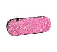 MIJKO Stampa glitter rosa scintillante, Astuccio per matite Astuccio per matite in pelle PU Astuccio per penne a matita di grande capacità