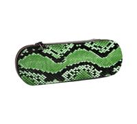 MIJKO Stampa in pelle di serpente verde, Astuccio per matite Astuccio per matite in pelle PU Astuccio per penne a matita di grande capacità
