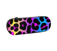 MIJKO Stampa leopardata al neon, Astuccio per matite Astuccio per matite in pelle PU Astuccio per penne a matita di grande capacità