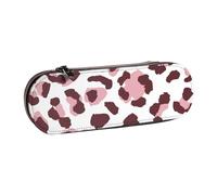 MIJKO Stampa leopardata Animali rosa senza cuciture africani, Astuccio per matite Astuccio per matite in pelle PU Astuccio per penne a matita di grande capacità