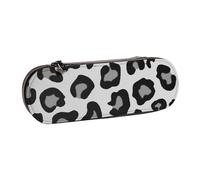 MIJKO Stampa leopardata in bianco e nero, Astuccio per matite Astuccio per matite in pelle PU Astuccio per penne a matita di grande capacità