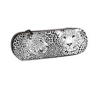 MIJKO Stampa tigre leopardata in bianco e nero, Astuccio per matite Astuccio per matite in pelle PU Astuccio per penne a matita di grande capacità