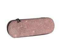 MIJKO Stampata Girly Glam Pink in lamina d'oro rosa e glitter, Astuccio per matite Astuccio per matite in pelle PU Astuccio per penne a matita di grande capacità