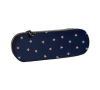 MIJKO Stelle scintillanti rosa blu scuro e oro rosa stellate, Astuccio per matite Astuccio per matite in pelle PU Astuccio per penne a matita di grande capacità