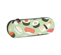 MIJKO Sushi Su Verde Stampato, Astuccio per matite Astuccio per matite in pelle PU Astuccio per penne a matita di grande capacità