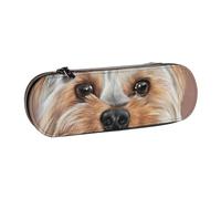 MIJKO Tazza da tè carina Yorkshire Terrier per cani, Astuccio per matite Astuccio per matite in pelle PU Astuccio per penne a matita di grande capacità