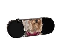 MIJKO Yorkshire Terrier tazza da tè cane bambino, Astuccio per matite Astuccio per matite in pelle PU Astuccio per penne a matita di grande capacità