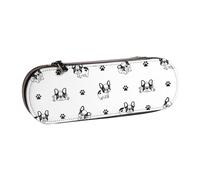 MIJKO Zampa del bulldog francese, Astuccio per matite Astuccio per matite in pelle PU Astuccio per penne a matita di grande capacità