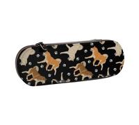 MIJKO Zampa di Shiba Inu, Astuccio per matite Astuccio per matite in pelle PU Astuccio per penne a matita di grande capacità