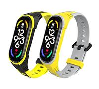MIJOBS 2 Pezzi Cinturino Compatibili con Cinturini Mi Band 7, Braccialetti in Silicone per Xiaomi Mi Band 7 Braccialetti di Ricambio Braccialetti Sportivi Adatti per Xiaomi Band 7