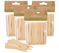 MIJOMA 200 spiedini in legno di betulla - Forchette per patatine fritte certificate FSC | Forchette in legno usa e getta per feste, buffet, picnic e campeggio, 4 x 50 pezzi ecologici e senza plastica