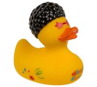 MIJOMA Anatra da bagno che squittisce - Carina galleggiante per bambini e adulti - Materiale durevole di qualità superiore - Circa 10 cm (discoteca)