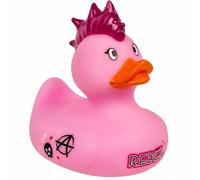 MIJOMA Anatra da bagno con sonaglio, simpatica anatra galleggiante per bambini e adulti, durevole per giocare, collezionare e decorare (punk)