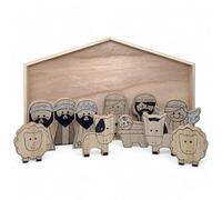 MIJOMA Bellissime figure per presepe, figure in pietra artificiale dipinte a mano, perfetta decorazione natalizia in vari set e stili tra cui scegliere (12 pezzi, 7,5 cm di altezza)