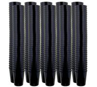 MIJOMA Bicchieri da liquore infrangibili in plastica, resistenti bicchierini per shot. Jello Shot, dessert, feste, matrimoni, compleanni, lavabili in lavastoviglie, riutilizzabili, 29 ml (nero, 320