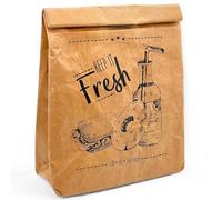 MIJOMA Borsa per il pranzo, per la colazione, marrone, isolata dal freddo o al caldo, borsa termica con chiusura in, riutilizzabile, impermeabile (Keep it Fresh)