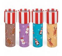 MIJOMA Caleidoscopio Natale Set Caleidoscopio Natale per stupire e sperimentare con specchi, luce e colori, giocattolo educativo classico per bambini, pensierino (4 pezzi 13 x 4 cm)