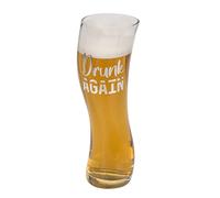 MIJOMA Divertente bicchiere da birra in design oscillante, per circa 569 ml, ideale per gli amanti della birra (Drunken Again)