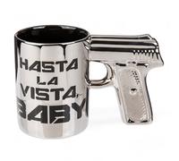 MIJOMA Elegante tazza da caffè con esclusivo manico a revolver - Tazza elegante in robusta gres per un piacere speciale del caffè ca. 18 x 10 cm (Hasta la Vista)