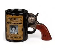 MIJOMA Elegante tazza da caffè con esclusivo manico a revolver - Tazza elegante in robusta gres per un piacere speciale del caffè ca. 18 x 10 cm (Lettera - Nero)