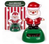 MIJOMA Figura oscillante a energia solare, in plastica, altezza 10 cm, non sono necessarie batterie, per davanzali, auto e luoghi soleggiati (Santa piccola rossa)