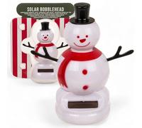 MIJOMA Figura oscillante a energia solare, in plastica, altezza 10 cm, non sono necessarie batterie, per davanzali, auto e luoghi soleggiati (pupazzo di neve bianco)