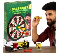 MIJOMA Freccette - Gioco per feste con bersaglio, 4 bicchierini e 4 freccette, divertente gioco per adulti, compleanno, addio al celibato, festa in regalo
