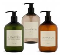 MIJOMA Gel doccia, set da 3 pezzi, 750 ml, gelsomino, eucalipto e menta, salvia e legno di sandalo, doccia in dispenser, delicato, aromatico, vegano, unisex